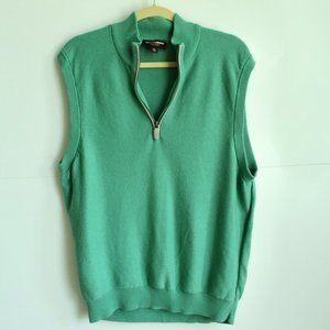 Oversized Green Quarter-Zip Sweater Vest